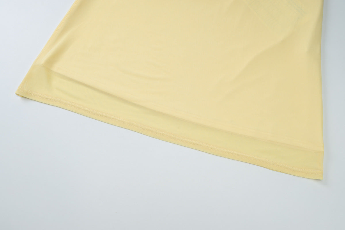 Womens Off Shoulder Slim Fit Lace Up Dress with Sheer Details | noémi