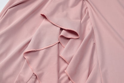 Summer Halter Dress, V Neck, Backless, Ruffle Hem, Waist Sculpting | noémi