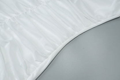 V Neck Mesh Stitch Pleated Dress with Slim Fit and Strap Detail | noémi