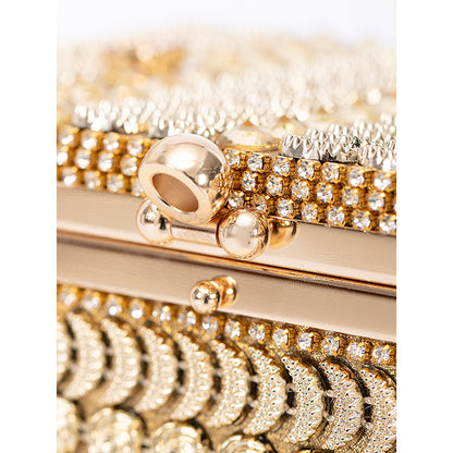 Shiny Rhinestone Clutch Bag | Glam Small Square Evening Purse for Weddings & Parties | noémi