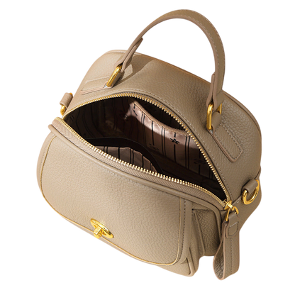 Elephant Gray Soft Leather Messenger Bag – Spacious Office Crossbody | noémi