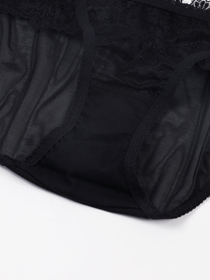 Ultra Thin Lace Mesh Cutout Briefs with Cotton Lining and Low Waist Fit | noémi