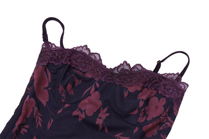 Violet Rose Mesh Maxi Dress | Strapless Floral Bodycon Dress | noémi