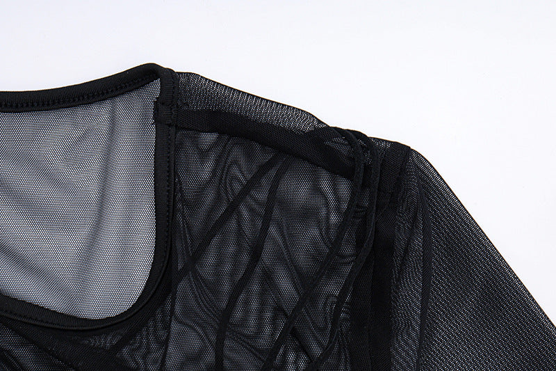 Womens Mesh Sleeve Bodycon Mini Dress | Slim Fit | noémi