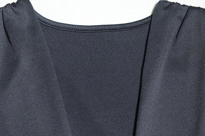 Womens Deep V Sleeveless Asymmetric Sheath Dress | noémi