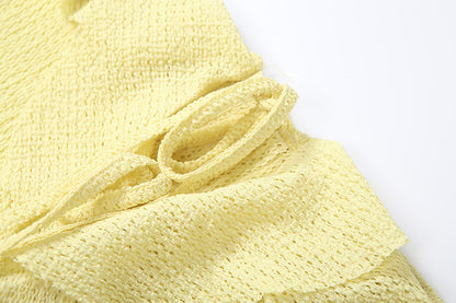 Fall Off Shoulder Ruffle Mini Dress | Lace Up, Slim Fit | noémi