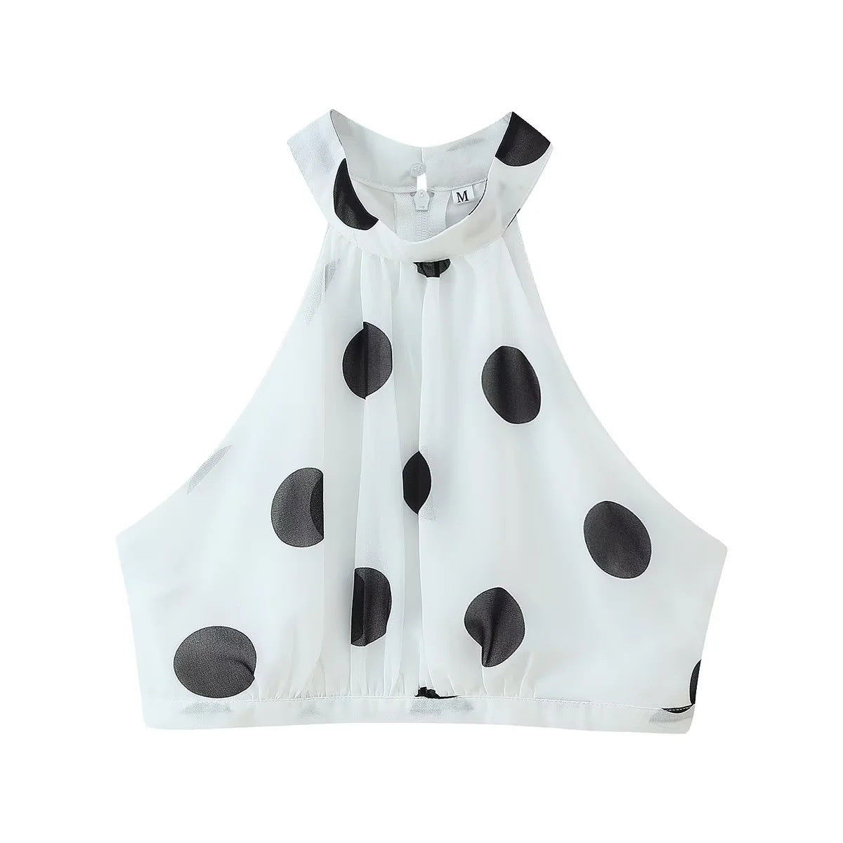 Polka Dot Summer Set | Halter Crop Top with High Waist Flounced Skirt | noémi