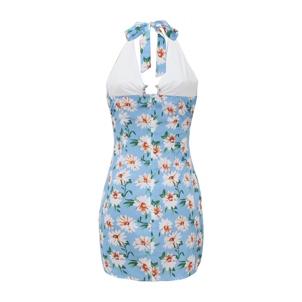 Halter Backless Dress | Printed Cover Up Dress | noémi