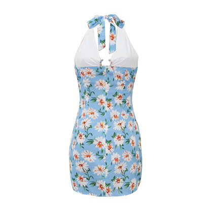 Halter Backless Dress | Printed Cover Up Dress | noémi