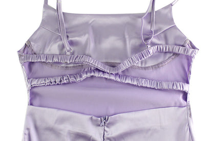 Pearlescent Satin Slip Dress | Slim Fit Backless | noémi