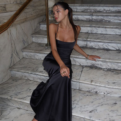 Womens Satin Dress | Big Backless Tie | noémi