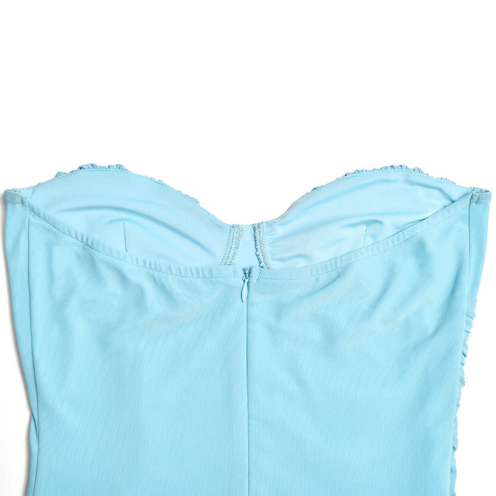 Off Shoulder Tube Top Bodycon Dress with Open Back | noémi