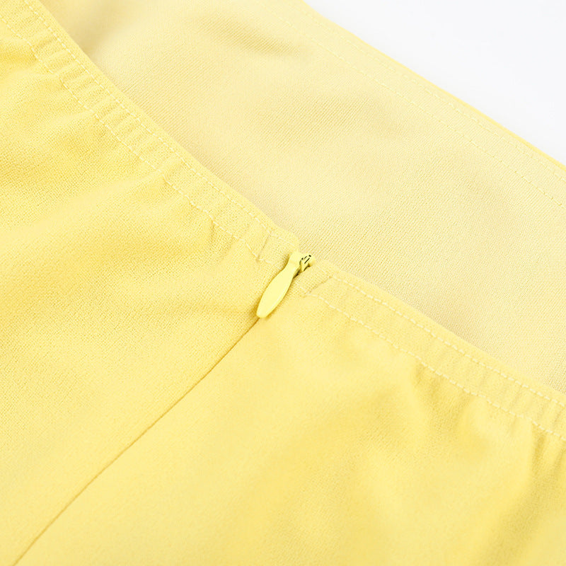 Womens Strapless A Line Mini Dress | Pleated Waist Bow Tie Back | noémi