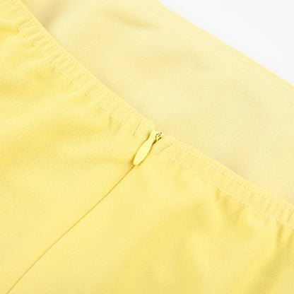 Womens Strapless A Line Mini Dress | Pleated Waist Bow Tie Back | noémi