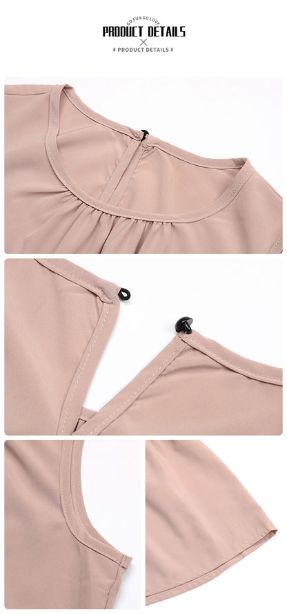 Womens Vest Dress | Solid Color Pleated Design with Wooden Earrings | noémi