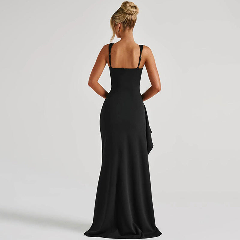 Strappy Backless Maxi Dress with High Slit | noémi