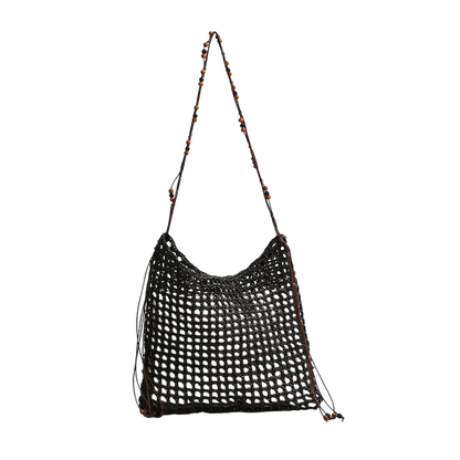 Summer Straw Woven Bag With Lace Up Pattern Suitable For Women Beach Vacation Beach Bag