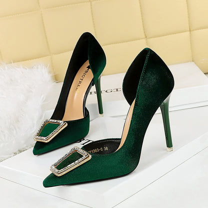 Women’s Stiletto Heels | Pointed Toe, Suede Finish, Metal Buckle | noémi