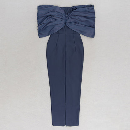 Womens Pleated One Shoulder Wrap Dress | noémi