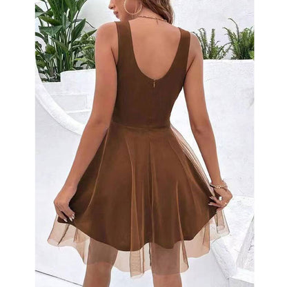 French Style | Sleeveless | Braces Strap | Slim Fit | Mini Dress | noémi