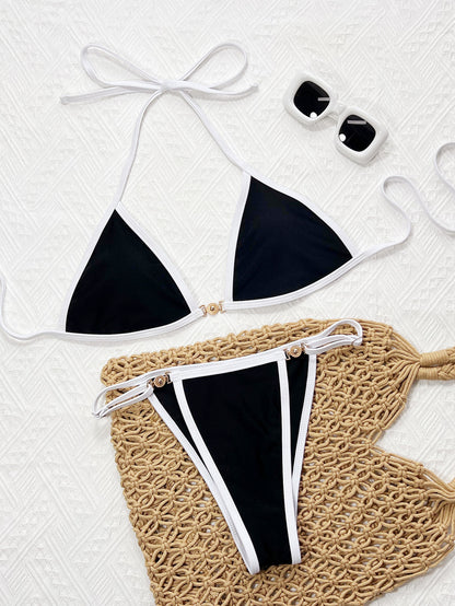 Black & White Bikini Set | Triangle Top & Brazilian Bottom | noémi