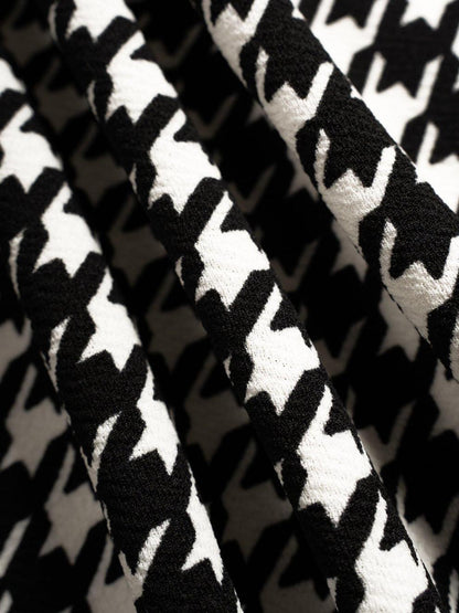 Houndstooth Wrap Mini Skirt | Black & White High Waist Bodycon Fit | noémi