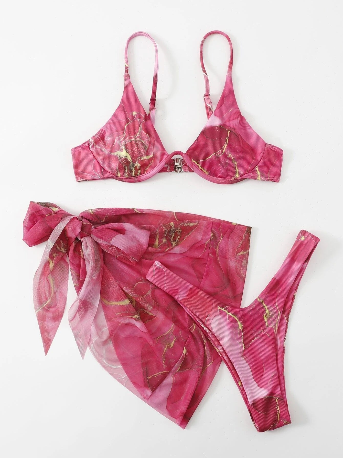Women’s 3 Piece Printed Tie Dye Bikini Set | noémi
