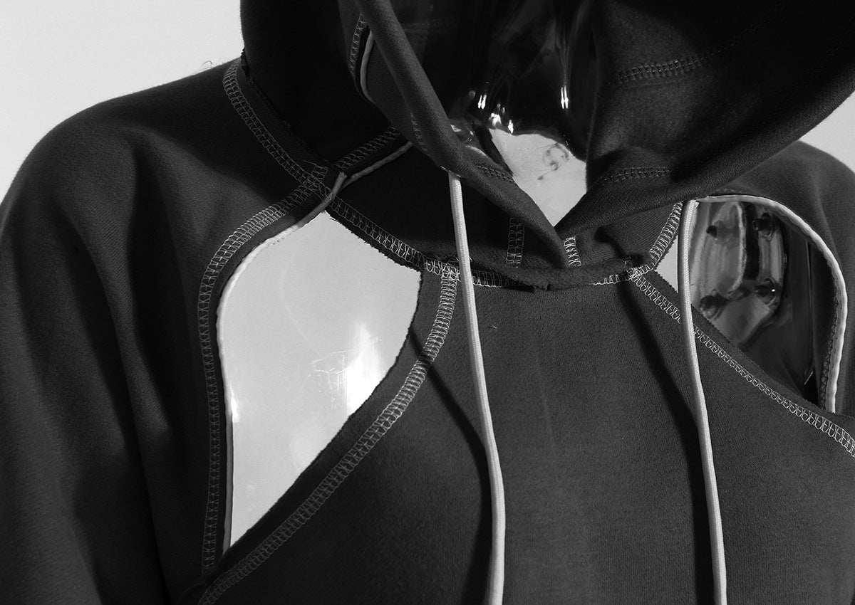 Bright Line Cropped Hoodie for Women | Long Sleeve Waistband Top | noémi