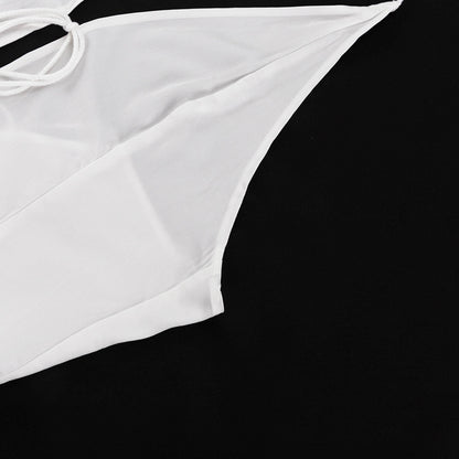 Womens Halter Lace Up Sleeveless Top High Waist Shorts Two Piece Set | noémi