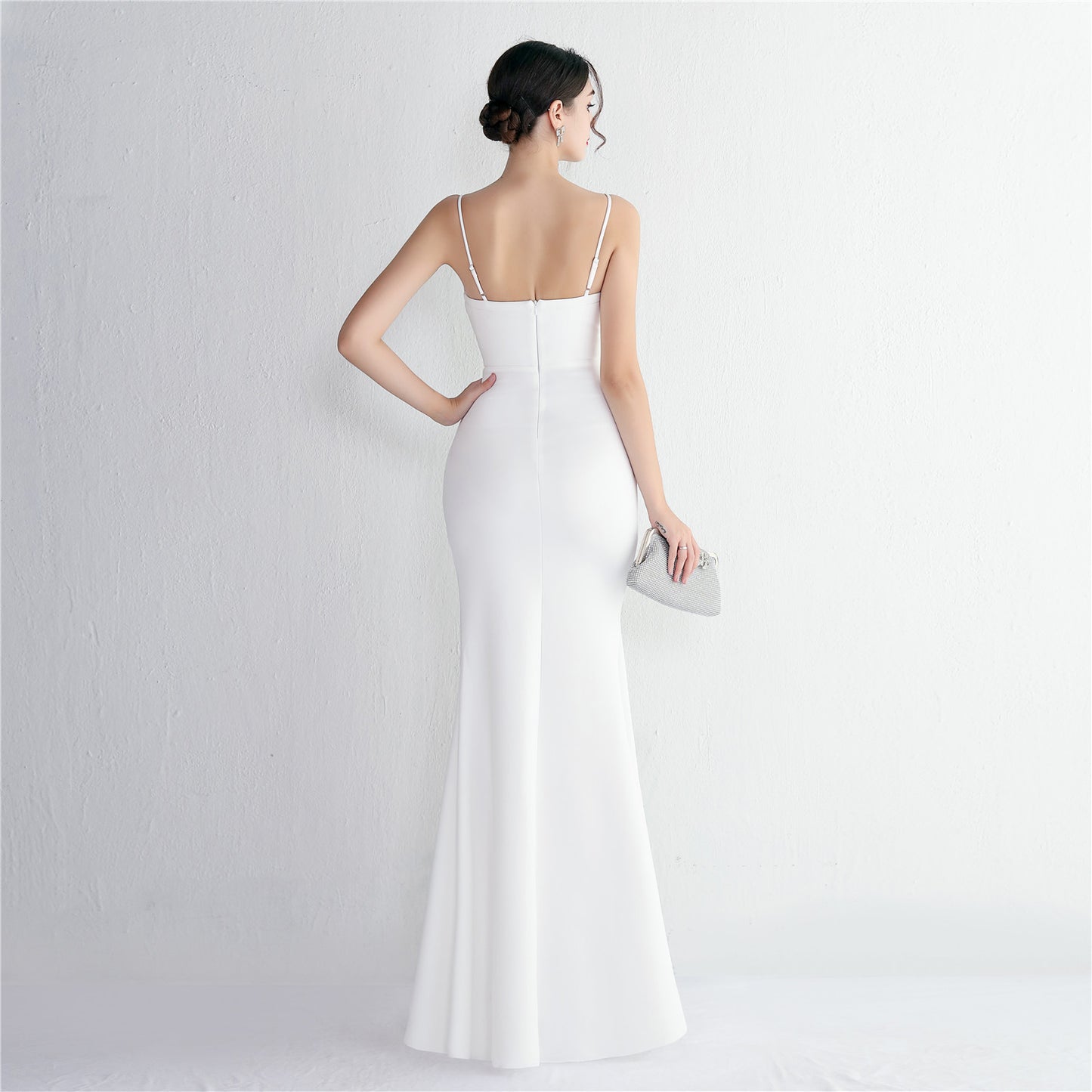 Long Sleeveless Fishtail Gown | Split Hem Slim Fit | noémi