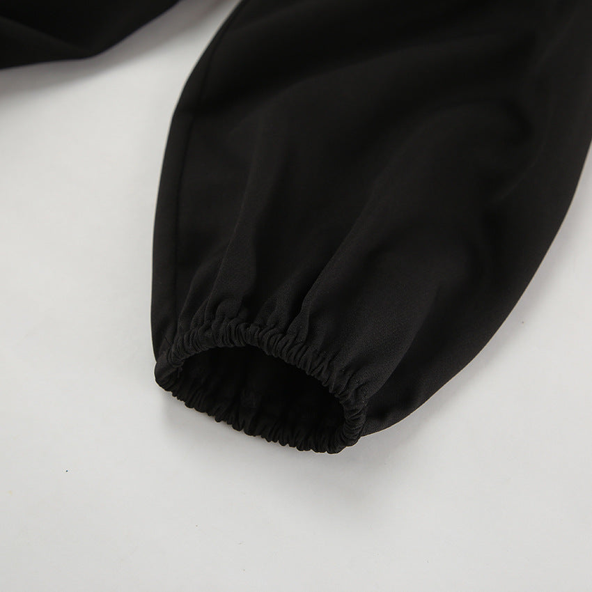 Long Sleeve V Neck Slim Fit Dress with Pleated Waist and Side Slit | noémi