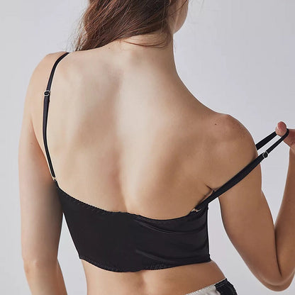 Satin Bralette Vest with Front Buckle and Boning Back Shaping Corset | noémi