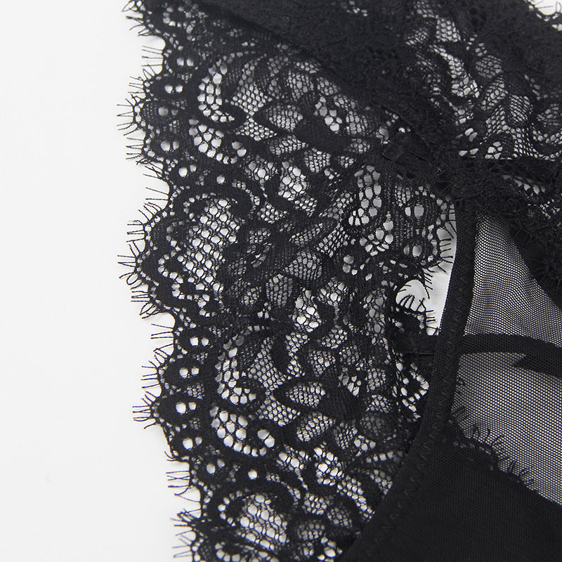 Plus Size Lace Thong with Low Waist Strap and Cutout Design | noémi