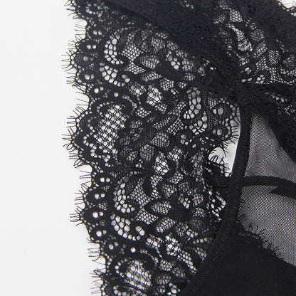 Plus Size Lace Thong with Low Waist Strap and Cutout Design | noémi