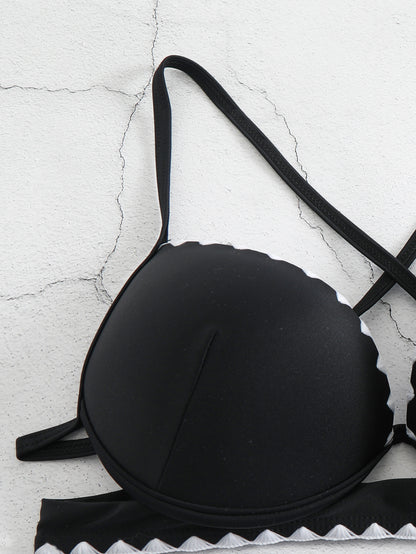 Contrast Color Split Bikini Set for Women | Slim Fit Swimsuit with Structured Top | noémi