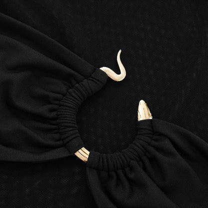 Micro Transparent Mesh Panel Top | Black URing Detail Sleeveless Crop Top | noémi