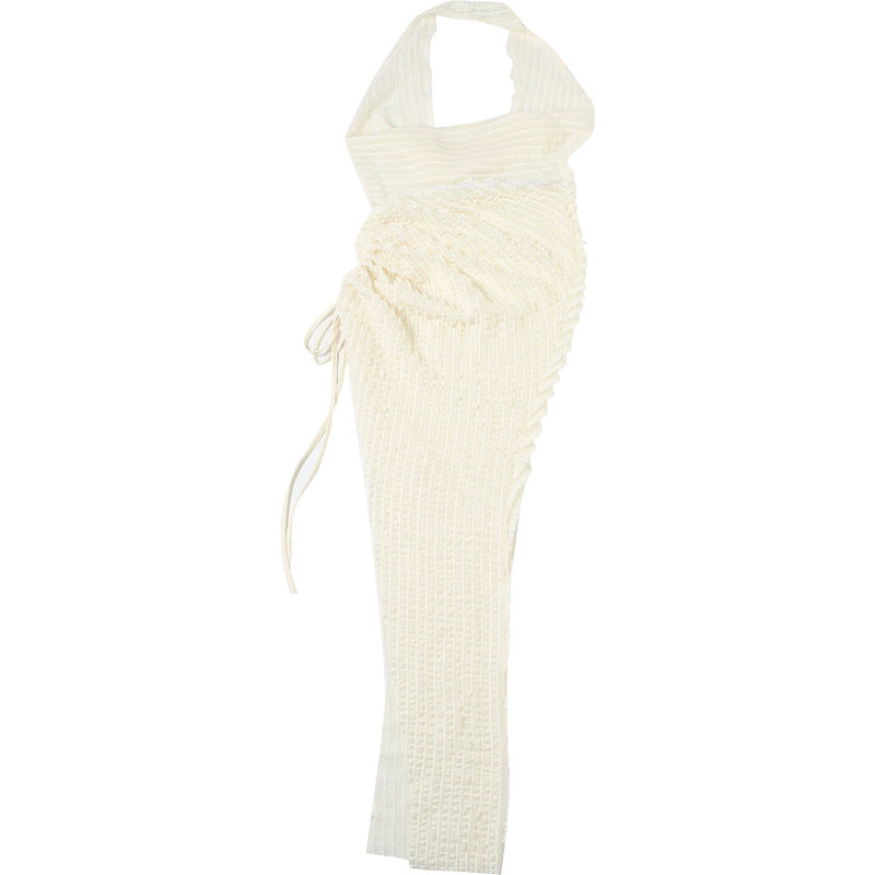 Womens Halter Backless High Waist Slit Dress | noémi