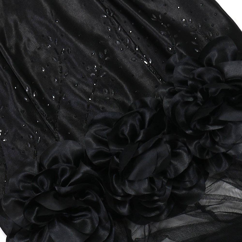 Womens Mesh Maxi Dress with Rhinestone Detail | Patchwork Sling | noémi