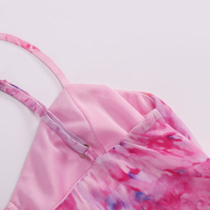 Mesh Backless Floral Maxi Dress | Strap Bodycon Slip Dress | noémi