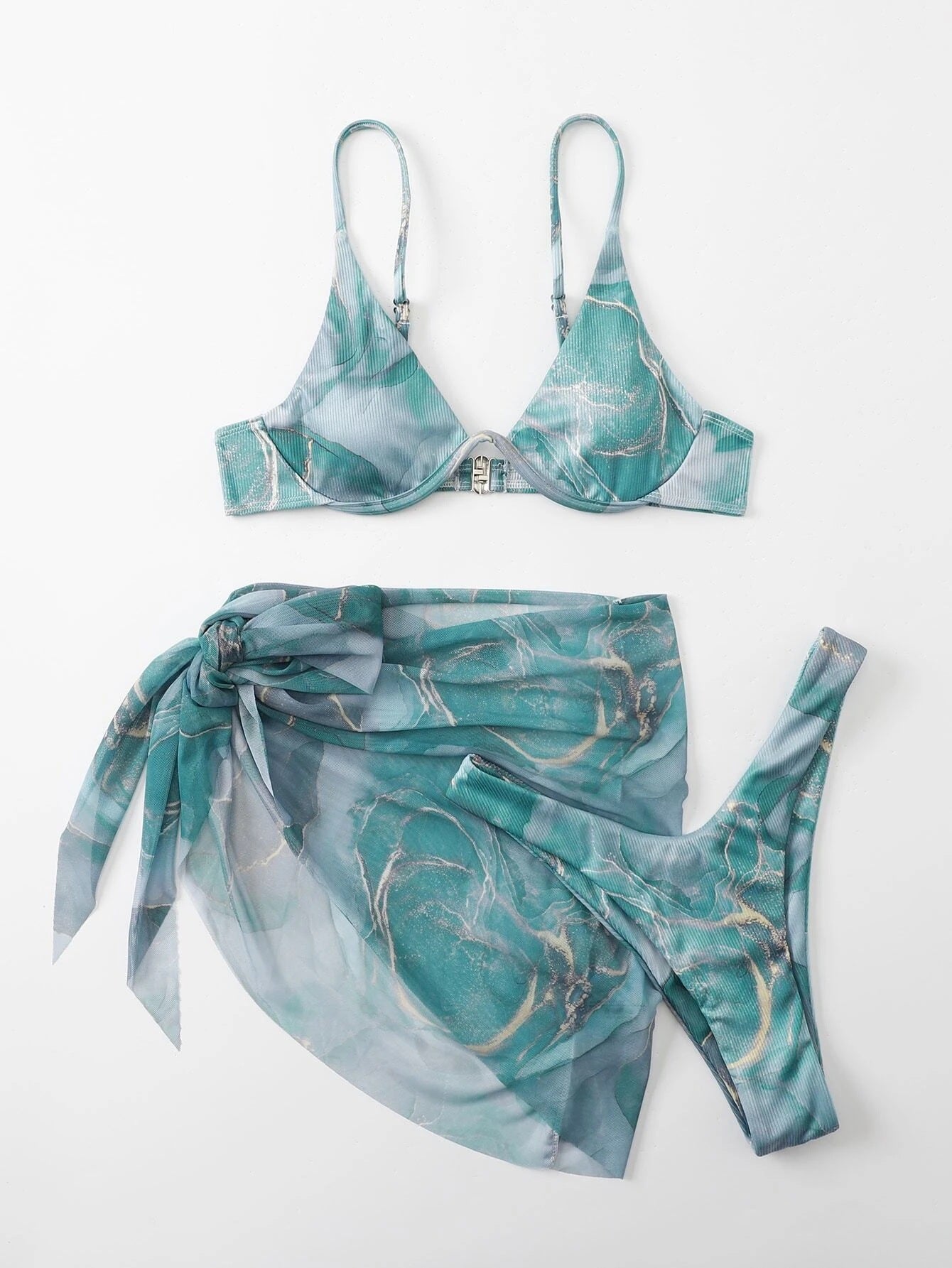 Women’s 3 Piece Printed Tie Dye Bikini Set | noémi