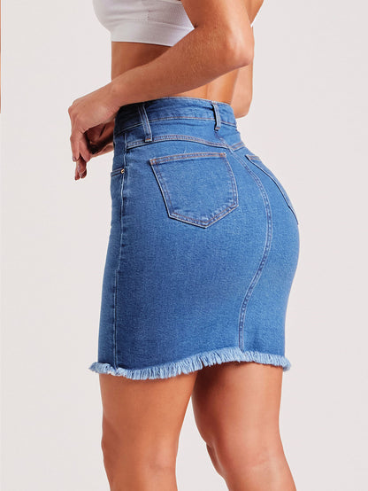 Summer Slim Fit Burrs Women Denim Skirt | noémi