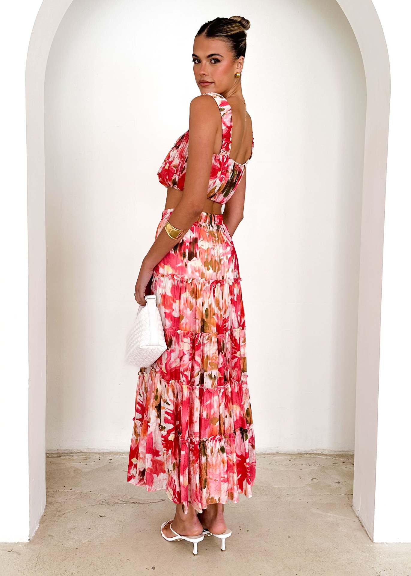 Floral Corset Two Piece Set | Spaghetti Strap Top & High Waist Skirt | noémi