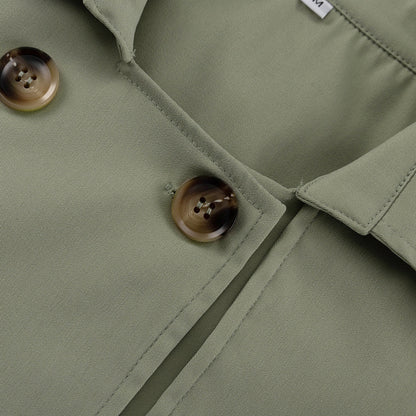 Womens Cropped Trench Coat Set | Chic Button Up Jacket & Mini Skirt Co ord | noémi