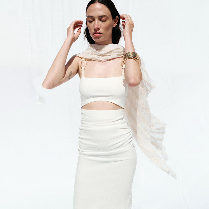 Backless Slim Fit Jumpsuit | High Waist Spaghetti Straps | noémi