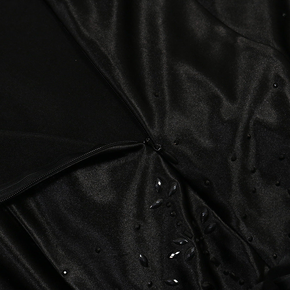 Womens Mesh Maxi Dress with Rhinestone Detail | Patchwork Sling | noémi