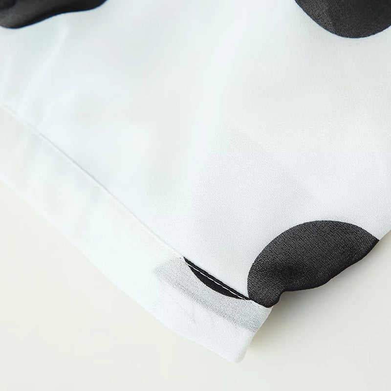 Polka Dot Summer Set | Halter Crop Top with High Waist Flounced Skirt | noémi