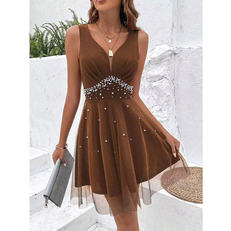 French Style | Sleeveless | Braces Strap | Slim Fit | Mini Dress | noémi