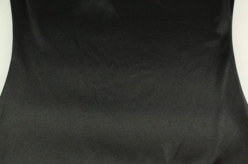 Satin Lace Stitch Dress | Slim Fit Long Sleeve Gown | noémi