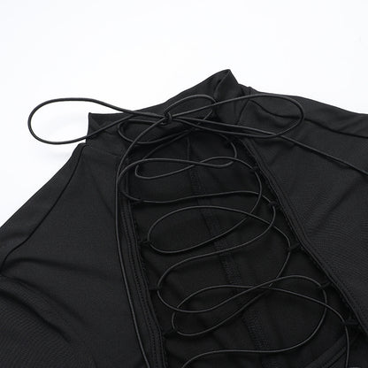 Hollow Out Cutout Waist Tie Long Sleeve Sheath Dress | noémi