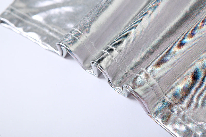 Womens Metallic Tube Top Sheath Dress | Backless Slim Fit Mini | noémi